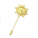 Sun Face Shape Suit Shirt Corsage Lapel Stick Pin Tie Brooch Men's Wedding