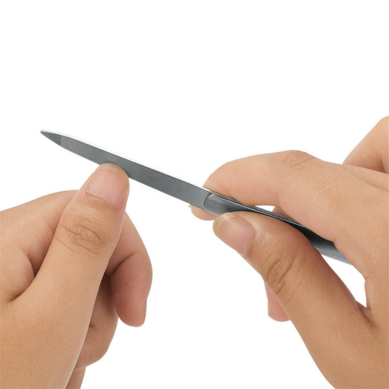 Double Sides Nail Art File Stainless Steel Buffer Manicure Pedicure Tool