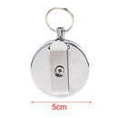 110CM Retractable Key Chain Reel Steel Cord Recoil Belt Key Ring Badge Holde Bj