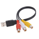 USB Male Plug To 3 RCA Female Adapter Audio Converter Cable USB to RCA â„–[