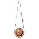 Woven Rattan Bag Round Straw Shoulder Bag Small Beach Handbags Women Summer E4D1