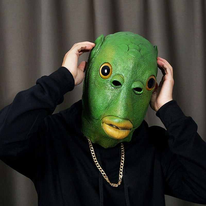 Creative Funny Fish Head Hood Cover Fun Gift Latex Head Headgear Party Props HOT