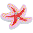 50pcs Starfish 2 Holes Wooden Buttons