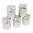 5 Pack 50ml Aluminum Metal Tins Containers with Screw Lid - Great for Spices,