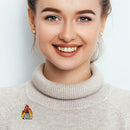 Creative Volcanic Brooch Badges Backpack Jacket Decor Unisex Jewelry Gift
