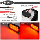 2Pcs 6 Inch Oval Red 22 LED Truck Taillight Transparent Reversing Tail Ligh