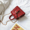 Elegant Leather Mini Shoulder Bags Women Chain Messenger Handbag (Red)