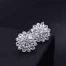 Female Snowflake Stud Earring Jewelry AAA Zircon Double Earrings For Women H1Z6