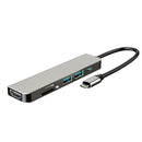Aluminum Alloy 6 in 1 Type-C HUB 2 5Gbps USB3.0 4K HDMI 87W PD SD TF Reader