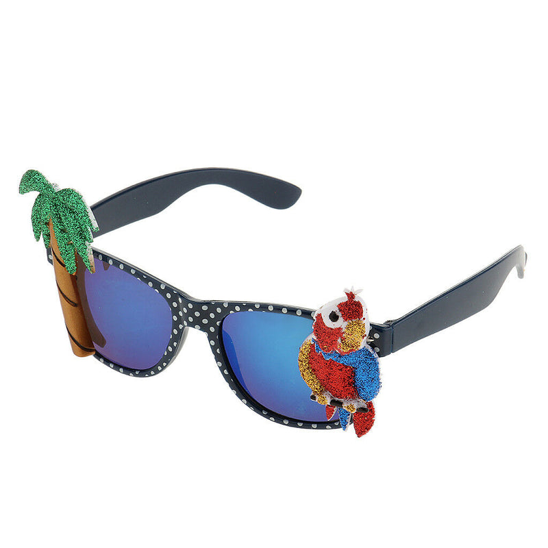 Hawaiian Style Coconut Tree Parrot Party Glasses Fancy Dress Accessories