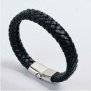 Fashion Mens Punk Leather Wrap Braided Wristband Cuff Punk Bracelet Bangle