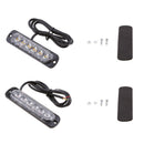 2 Pcs 6 LED Emergency Vehicle Grill Warning Lights Flash