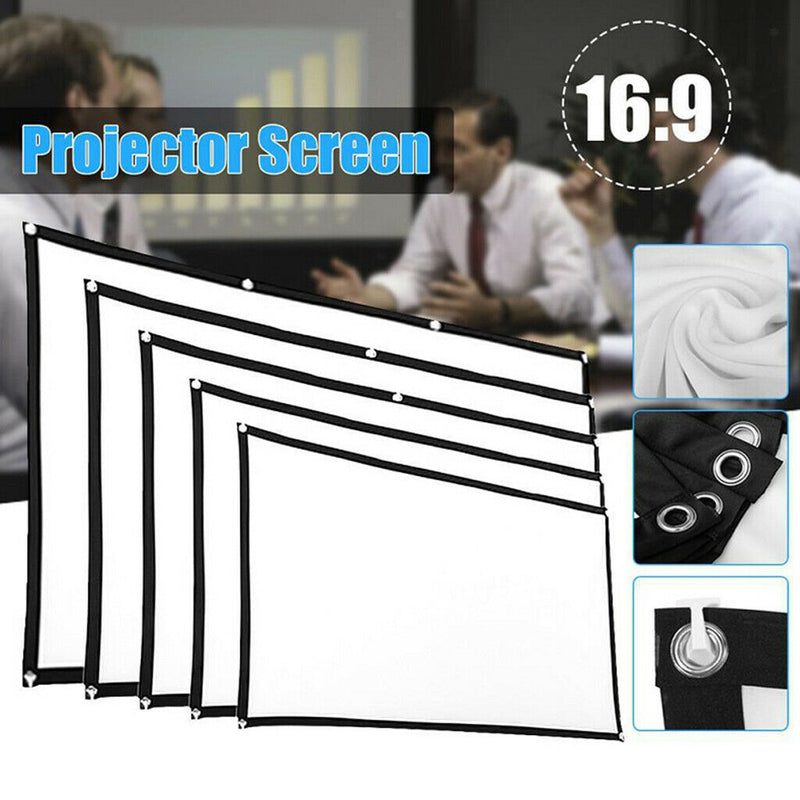 60" Projection Screen 16:9 High Contrast Collapsible Portable Projector Screen
