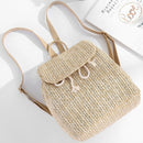 Fashion Straw Woven Backpack Ladies Shoulder Bag Summer Girl Backpack Femal L9I8
