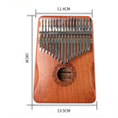 Thumb Finger Piano African Sanza Mbira 17-Key Mahogany Wood Kalimba for Beginner