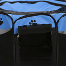 Claw Print Foldable Pet Cat Dog Tent House Guard Playpen Fence (Dark Blue) A