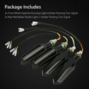 4x Sequential Flowing LED Motorcycle Turn Signal Indicator Lights DRL BrakeSEAU