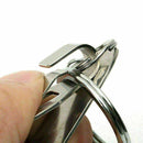 Stainless Steel Leather Detachable Keychain Belt Clip Key Ring Holder Gift V6N7