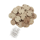 100x Round Heart Wooden Chips Slices Discs Board Tags DIY w/ Assembly Hook