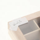 Unfinished Plain Wooden Jewelry Box 16 Grids with Top Glasses Keepsake Gift