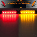 20Pcs Amber 6LED Side Marker Indicator Lamp Trailer Vehicle 24V Yellow