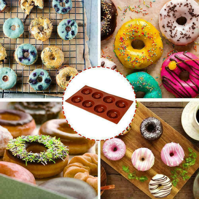 1* Donut Mould Muffin Cupcake NonStick Doughnut Mold Silicone Baking Pan L4N7