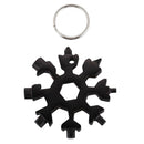 64mm 18 In 1 Stainless Steel Snowflake Multi tool Keychain Hand Tool Black