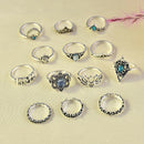 Boho Cool 13x Blue Crystal Turtle Finger Rings Knuckle Midi Ring Jewelry