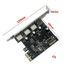 4Ports PCI-E to 3.0USB PCI Express Expansion HUB Card SATA Power Adapter C4S5