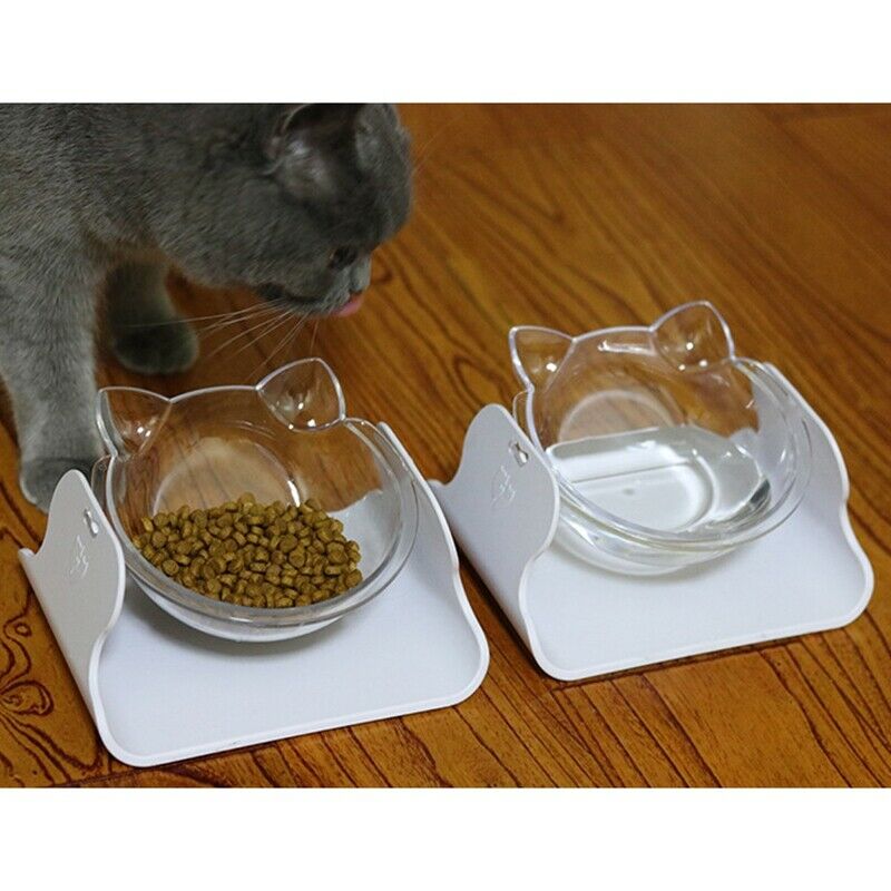 Pet Bowl Adjustable 15 Degree Inclined Cat Rice Bowl Cat Food Water Bowl Tr F7J4