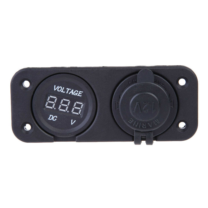 12V 24V Motorcycle Auto Car Cigarette Lighter Digital Voltmeter Volt Meter