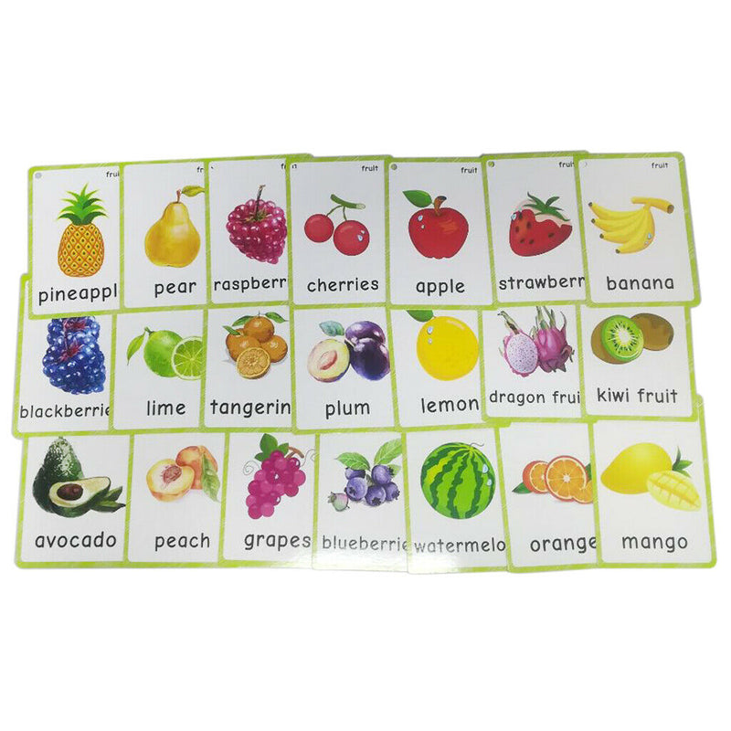 21 Kids Pocket Card Set Fruits Playing Flash Cards Fruit Name Education Learning