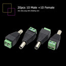 20pcs 10 Male+10 Female DC Power Connector Adapter 2.1x5.5mm Plug for CCTV