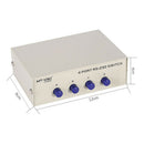 Printer DB9 Serial RS232 Switch Box Manual 4Port Data Sharing Switcher Hub