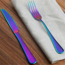 4 Pcs / Set Stainless Steel Rainbow Cutlery Set Dinnerware Set Western Food