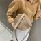 Women Handmade Straw Woven Shoulder Bags Beach Messenger Handbags (Brown)