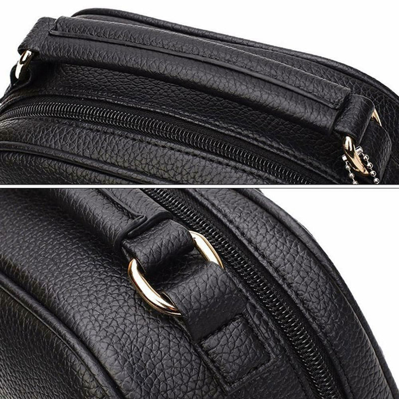 Women Messenger Handbag Shoulder Bag PU Leather Satchel Sling Bag/Black A