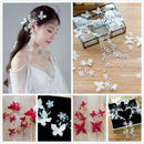 100pcs Cut Out Fabric Butterfly for DIY Bridal Hair Accessories 55mm Pink