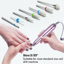 7Pcs Ceramic Nail Drill Bits Set 3/32 Inch Diamond Carbide Nail Drill Bit f