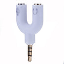 3.5mm Stereo Audio Jack Earphone Headphone 2 Way U Splitter Adapter A