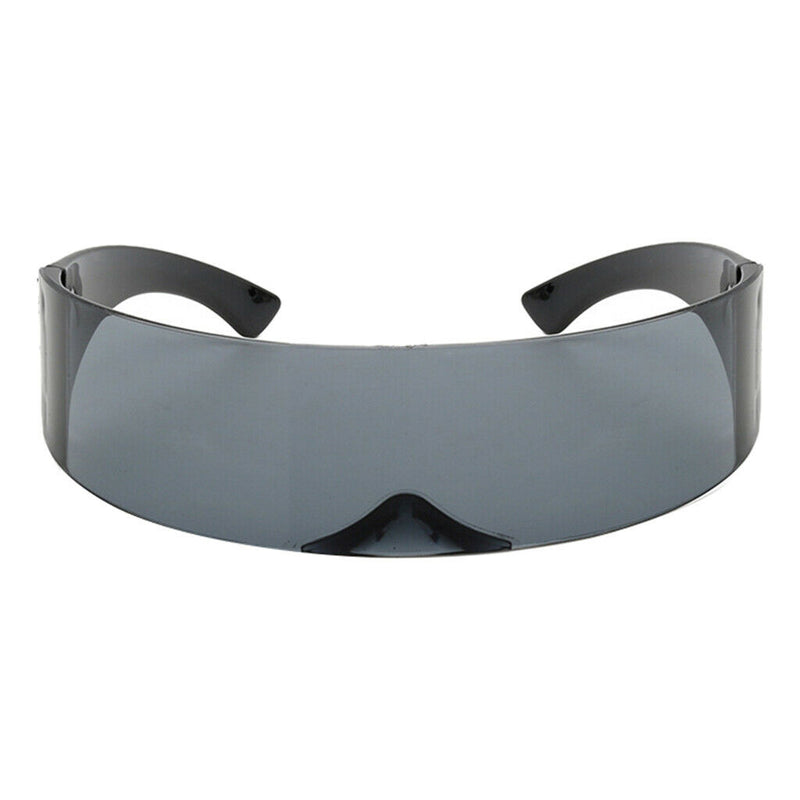 Women Mens Futuristic Visor Sunglasses Robotic Shield Shades Eyewear Gray