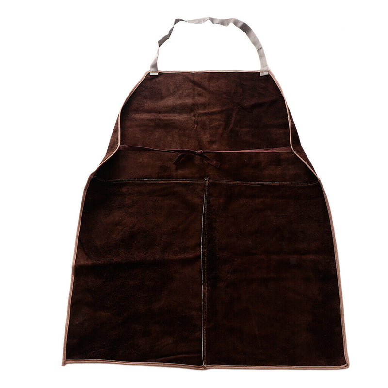 Adjustable Leather Welding Protective Work Apron Bib Random