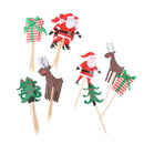 Set of 24 Christmas Party Birthday Favors Cupcake Toppers Cupcake Food Picks