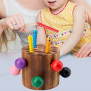 Wood Mushroom Roof Catching Worm Insect Magnet Stick Kids Games Educational