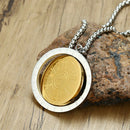 Stainless Steel Feng Shui Necklace With Chain Tai Chi Yin Yang Split Pendant