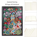 DIY Peafowl Special Shaped Diamond Painting 50 Pages A5 Notepad Notebook
