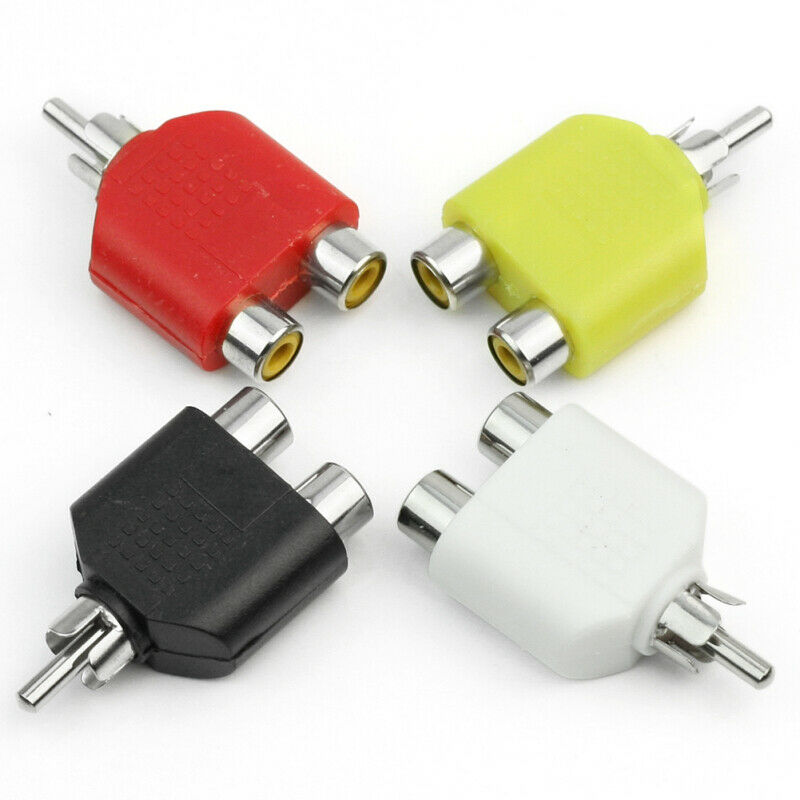 4x RCA Y Splitter Adapter 2Female to 1Male For Audio Video AV TV Cable Converter