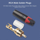 DIY RCA Male Solder Plug Audio Video Cable Connector Adapter (Red 2pcs) A