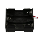 15cm Leads Dual Layers Black Plastic 6 x 1.5V AA Battery Case Holder I5L4