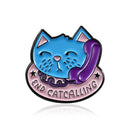 Creative Clothing Bags Alloy Badge Women Men Cute Phone Cat Brooch Jewelry A